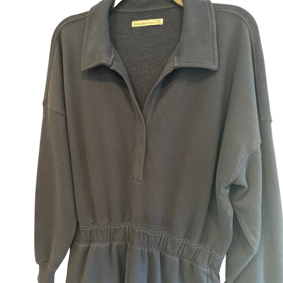 Abercrombie & Fitch Fleece Long Sleeve Shorts w/Pockets Romper Size M Petite - Picture 2 of 7
